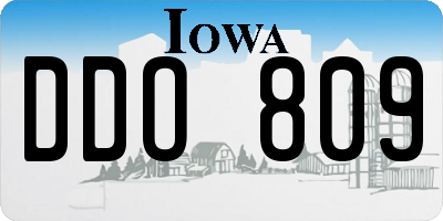 IA license plate DDO809