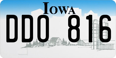 IA license plate DDO816