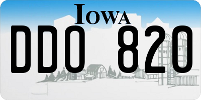 IA license plate DDO820