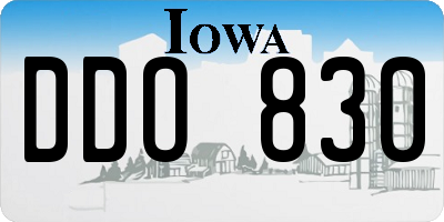 IA license plate DDO830