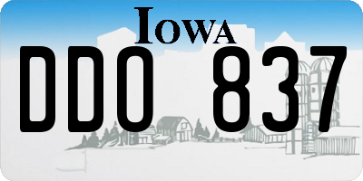 IA license plate DDO837