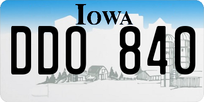 IA license plate DDO840