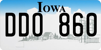 IA license plate DDO860