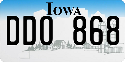 IA license plate DDO868
