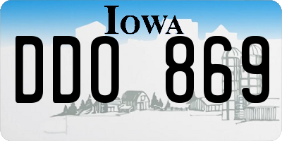 IA license plate DDO869