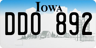 IA license plate DDO892
