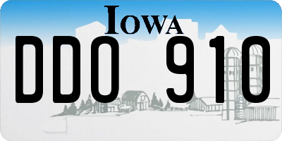 IA license plate DDO910