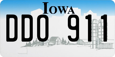 IA license plate DDO911