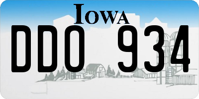 IA license plate DDO934