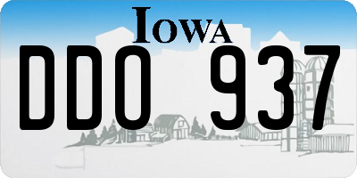 IA license plate DDO937