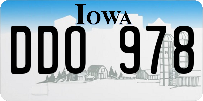 IA license plate DDO978