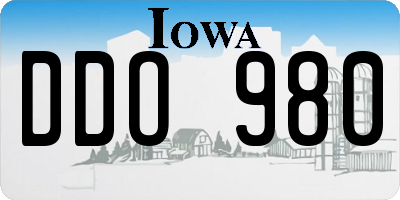 IA license plate DDO980