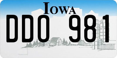 IA license plate DDO981