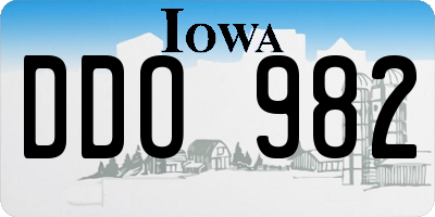 IA license plate DDO982