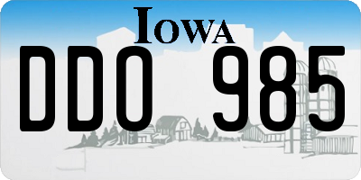 IA license plate DDO985