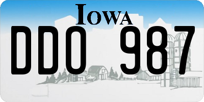 IA license plate DDO987