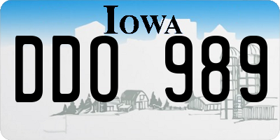 IA license plate DDO989