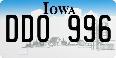 IA license plate DDO996