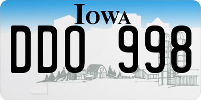 IA license plate DDO998