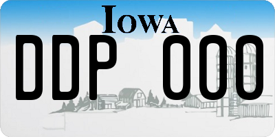 IA license plate DDP000