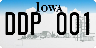 IA license plate DDP001