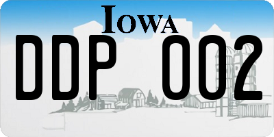 IA license plate DDP002