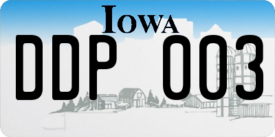 IA license plate DDP003