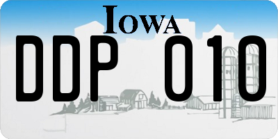IA license plate DDP010