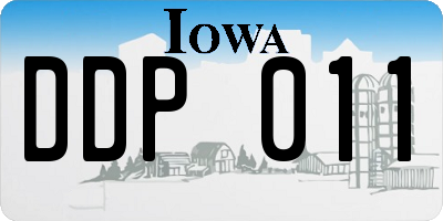 IA license plate DDP011