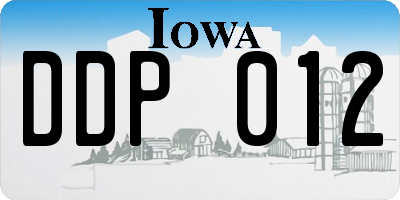 IA license plate DDP012