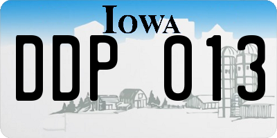 IA license plate DDP013