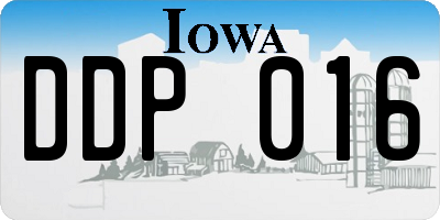 IA license plate DDP016