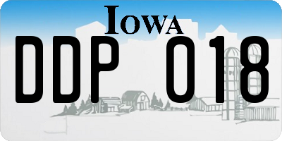 IA license plate DDP018