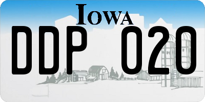 IA license plate DDP020