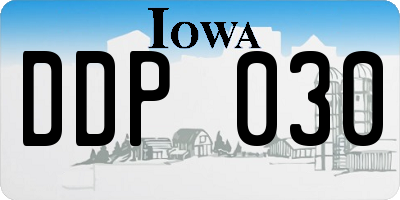 IA license plate DDP030