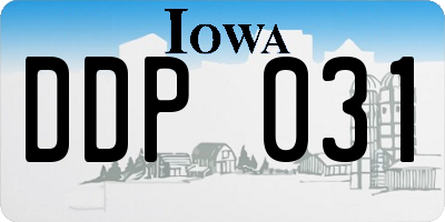 IA license plate DDP031