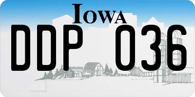 IA license plate DDP036
