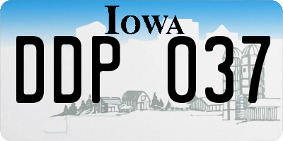 IA license plate DDP037