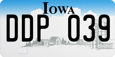 IA license plate DDP039
