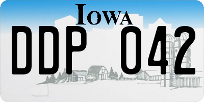 IA license plate DDP042