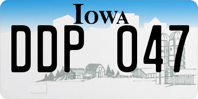 IA license plate DDP047