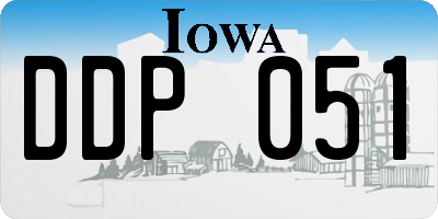 IA license plate DDP051