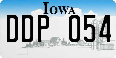 IA license plate DDP054