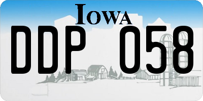 IA license plate DDP058