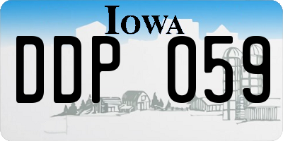 IA license plate DDP059