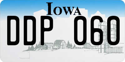 IA license plate DDP060