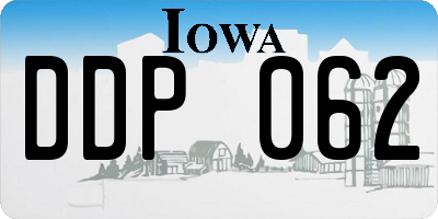 IA license plate DDP062