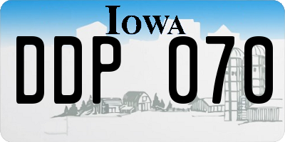 IA license plate DDP070