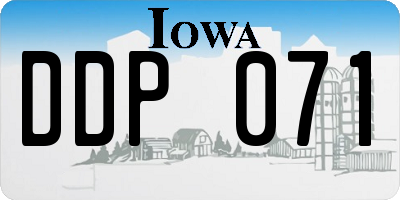 IA license plate DDP071