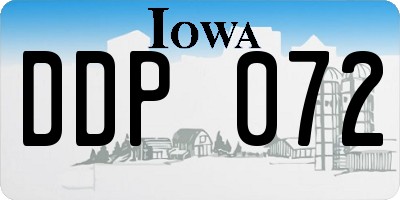 IA license plate DDP072